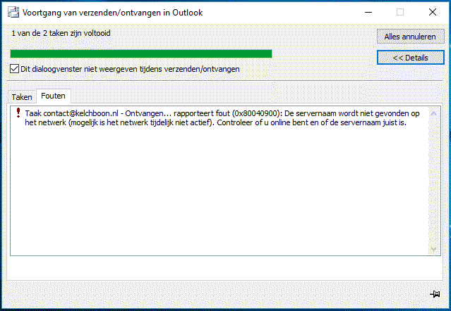 Mail fout